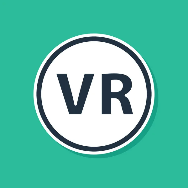 Blaue Virtual-Reality-Brille auf grünem Hintergrund. stereoskopische 3D vr Maske. Vektorillustration — Stockvektor
