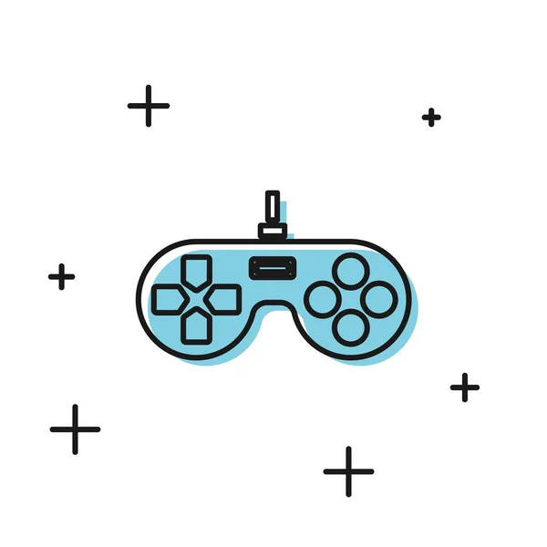 Чорний значок геймпад ізольований на білому фоні. Ігровий контролер. Векторна ілюстрація — стоковий вектор