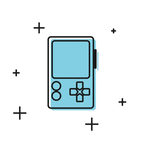 Черный Портативный иконка игровой приставки изолированы на белом фоне. Знак Геймпада. Концепция игры. Векторная миграция — стоковый вектор