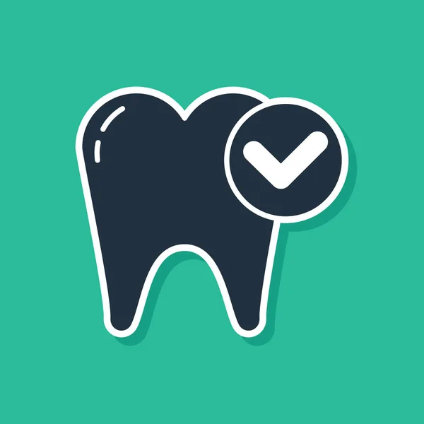 Blue Tooth whitening concept icon isolated on green background. Tooth symbol for dentistry clinic or dentist medical center. Vector Illustration — 스톡 벡터