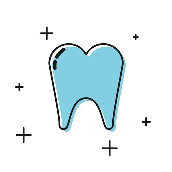 Ikona Black Tooth izolované na bílém pozadí. Zubní symbol pro zubní kliniku nebo zubní lékařství a balíček zubní pasty. Vektorová ilustrace — Stockový vektor