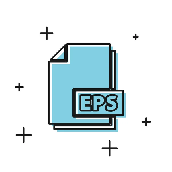 Svart EPS-fildokument. Ladda ner EPS-knappen ikon isolerad på vit bakgrund. EPS-fil symbol. Vektor illustration — Stock vektor