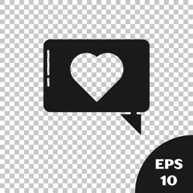 Siyah Benzerlik ve kalp simgesi şeffaf arkaplanda izole edilmiş. Karşıt Bildirim Simgesi. Insta 'yı takip et. Vektör İllüstrasyonu