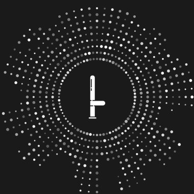 White Police rubber baton icon isolated on grey background. Rubber truncheon. Police Bat. Police equipment. Abstract circle random dots. Vector Illustration