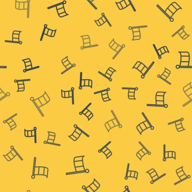 Mavi çizgi Ulusal İrlanda bayrağı ikonu sarı arka planda izole edilmiş pürüzsüz desen. Vektör İllüstrasyonu