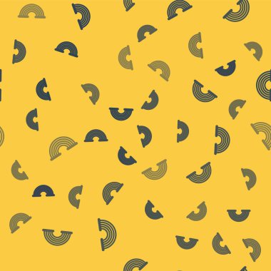 Bulut simgesiyle mavi çizgi gökkuşağı sarı arka planda izole edilmiş pürüzsüz desen. Vektör İllüstrasyonu