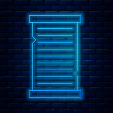 Parlayan neon hattı Noel dilek listesi şablonu simgesi tuğla duvar arka planında izole edildi. Vektör İllüstrasyonu