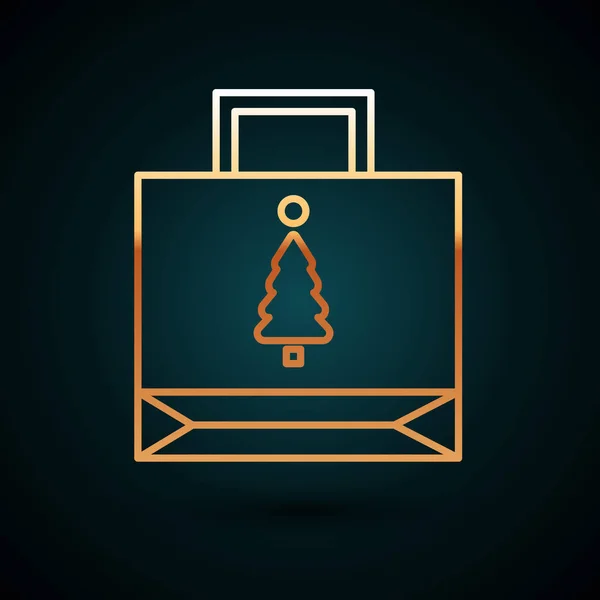 Ікона різдвяних паперових сумок ізольована на темно-синьому фоні. Пакувальний знак. З Різдвом і Новим Роком. Векторний приклад — стоковий вектор