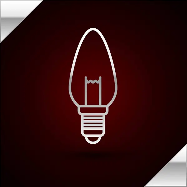Ligne argentée Ampoule avec concept d'icône d'idée isolée sur fond rouge foncé. Énergie et symbole d'idée. Concept d'inspiration. Illustration vectorielle — Image vectorielle