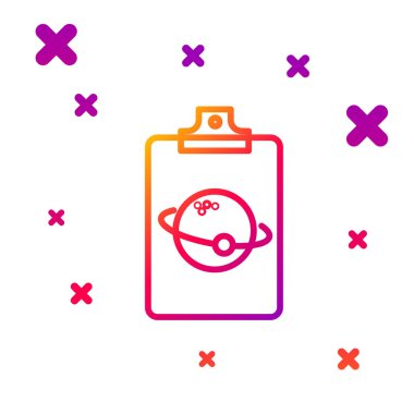 Gezegen renk çizgisi simgesi beyaz arkaplanda izole edildi. Kademeli rastgele dinamik şekiller. Vektör İllüstrasyonu