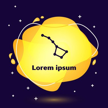 Siyah çizgi Büyük Ayı takımyıldızı ikonu mavi arkaplanda izole edildi. Sıvı şekilli soyut pankart. Vektör İllüstrasyonu