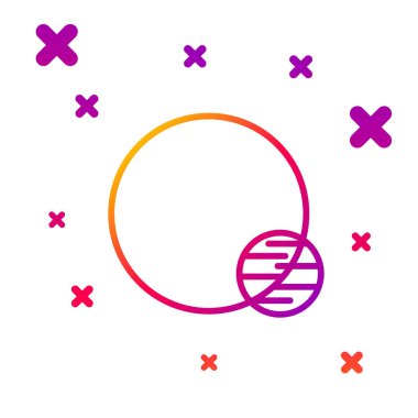 Gezegen renk çizgisi simgesi beyaz arkaplanda izole edildi. Kademeli rastgele dinamik şekiller. Vektör İllüstrasyonu