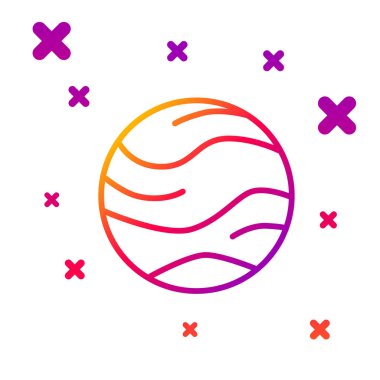 Gezegen renk çizgisi simgesi beyaz arkaplanda izole edildi. Kademeli rastgele dinamik şekiller. Vektör İllüstrasyonu