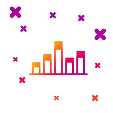 Renk çizgisi Müzik eşitleyici simgesi beyaz arkaplanda izole edildi. Ses dalgası. Ses dijital dengeleyici teknolojisi, konsol paneli, nabız müzikali. Kademeli rastgele dinamik şekiller. Vektör İllüstrasyonu