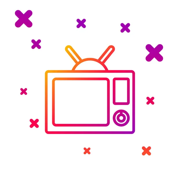 Línea de color Tv icono aislado sobre fondo blanco. Señal de televisión. Gradiente formas dinámicas aleatorias. Ilustración vectorial — Vector de stock