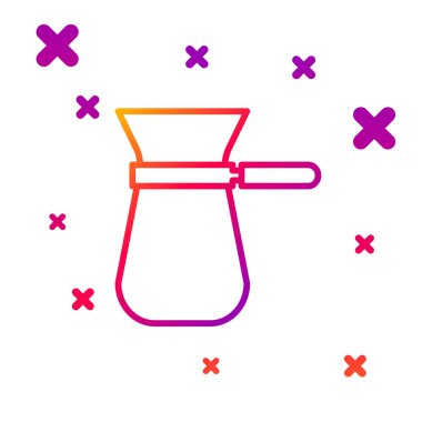 Renkli kahve rengi Türk simgesi beyaz arka planda izole edilmiş. Kademeli rastgele dinamik şekiller. Vektör İllüstrasyonu