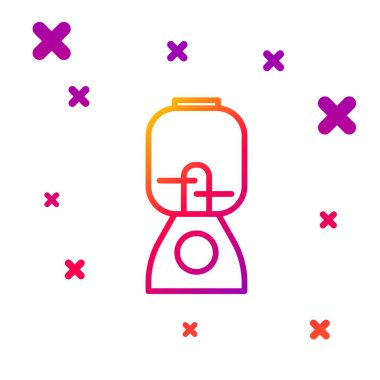 Renk çizgisi karıştırıcı simgesi beyaz arkaplanda izole edildi. Mutfak elektrikli kırıcı ve kase. Meyve suyu, kokteyl ya da meyve suyu. Kademeli rastgele dinamik şekiller. Vektör İllüstrasyonu