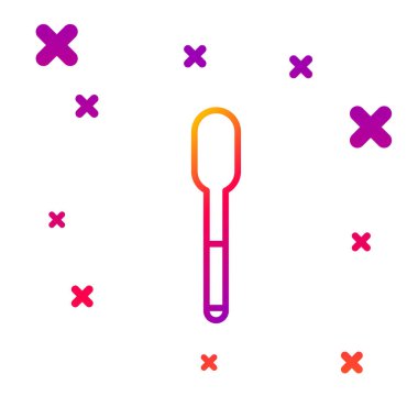 Renkli kaşık simgesi beyaz arkaplanda izole edildi. Mutfak aletleri. Çatal bıçak seti. Kademeli rastgele dinamik şekiller. Vektör İllüstrasyonu