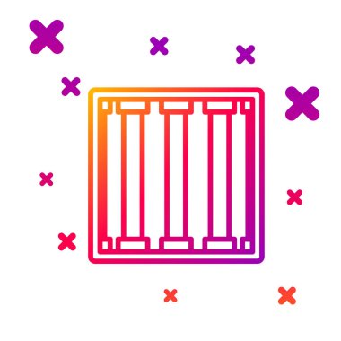 Renk çizgisi Cezaevi pencere simgesi beyaz arkaplanda izole edildi. Kademeli rastgele dinamik şekiller. Vektör İllüstrasyonu