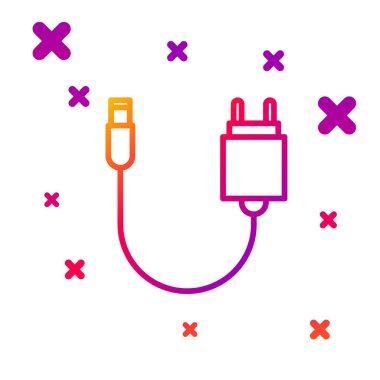 Color line Charger icon isolated on white background. Gradient random dynamic shapes. Vector Illustration