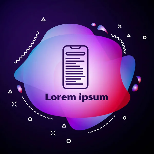 Purple line Computer api interface icon isolated on blue background. Application programming interface API technology. Software integration. Abstract banner with liquid shapes. Vector Illustration — Stok Vektör