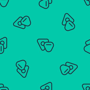 Mavi çizgili Gitar Seçme simgesi yeşil arka planda kusursuz desen izole etti. Müzik aleti. Vektör İllüstrasyonu