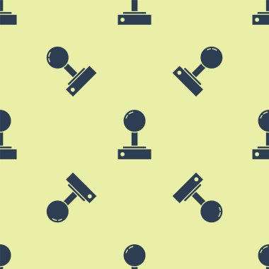 Atari makinesi simgesi için mavi Joystick sarı arka planda izole edilmiş pürüzsüz desen. Joystick oyun alanı. Vektör İllüstrasyonu