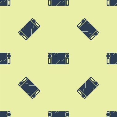 Mavi Taşınabilir video oyun konsolu simgesi sarı arkaplanda izole edilmiş pürüzsüz desen. Av alanı tabelası. Oyun konsepti. Vektör İllüstrasyonu