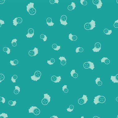 Yeşil Başlı avlanma konsepti ikonu yeşil arka planda izole edilmiş pürüzsüz desen. İş hedefi ya da İş Bulma. İş için insan kaynakları ve adam toplama. Vektör İllüstrasyonu