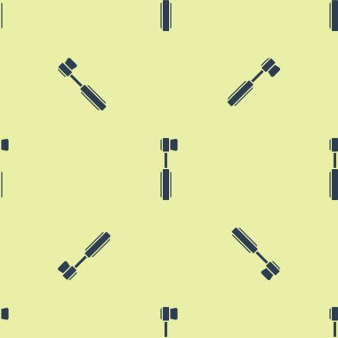 Mavi diş fırçası simgesi sarı arkaplanda izole edilmiş pürüzsüz desen. Vektör İllüstrasyonu