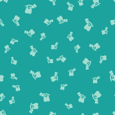 Yeşil Diş simgesi, yeşil arkaplanda pürüzsüz desen izole etti. Diş hekimliği kliniği veya diş hekimliği merkezi ve diş macunu paketi için diş sembolü. Vektör İllüstrasyonu