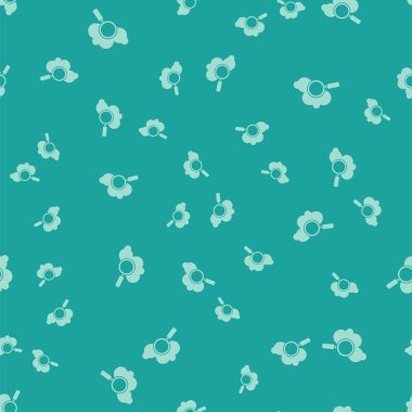 Yeşil Arama Bulut hesaplama simgesi yeşil arkaplanda izole edilmiş kusursuz desen. Büyüteç ve bulut. Vektör İllüstrasyonu