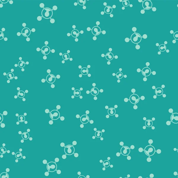 Green Share icoon geïsoleerd naadloos patroon op groene achtergrond. Delen, communicatie pictogram, sociale media, verbinding, netwerk, distribueren. Vector Illustratie — Stockvector