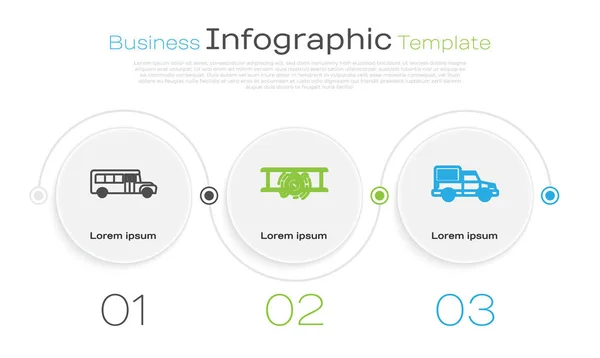 Set line School Bus, Old retro vintage plane and Delivery cargo vehicle. Бизнес-инфографический шаблон. Вектор — стоковый вектор