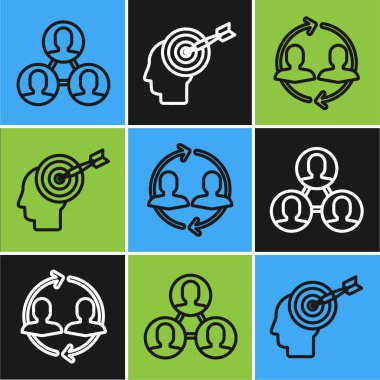 Hat Proje Ekibi Üssü, İnsan Kaynakları ve Kafa Avlama Konsepti ikonu. Vektör