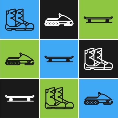 Çizme Çizmeleri, Kaykay ve Kar Modülü ikonu. Vektör