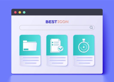 Belge ve onay işareti, Belge dizini ve Evrak Dosyası simgesini ayarla. Vektör