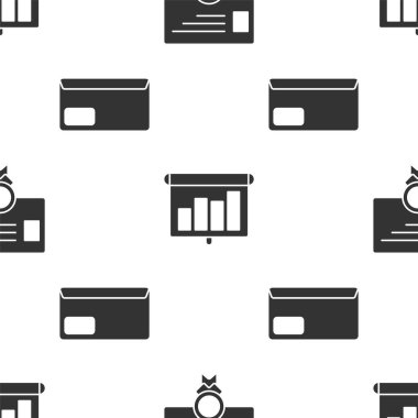 Sertifika şablonunu, Sunum finans tahtasını grafik, çizelge, diyagram, bilgi grafiği, pasta grafiği ve zarfı pürüzsüz desen ile ayarla. Vektör