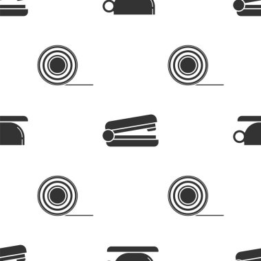 Kahve fincanını düz, ofis zımbasını zımbası ve viskiyi pürüzsüz bir şekilde yerleştir. Vektör