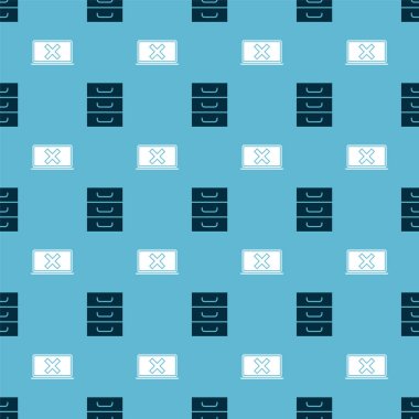 Çekmeceyi dokümanlar ve dizüstü bilgisayarla ve çapraz işaretli ekranda pürüzsüz desen ile ayarla. Vektör