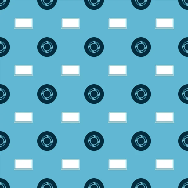 Set Scotch and Laptop on seamless pattern. Vector — 스톡 벡터