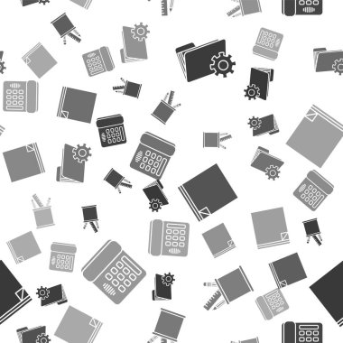 Dizin ayarlarını vites, kalem kutusu kırtasiyesi, Dosya belgesi ve pürüzsüz şablon üzerine telefon ile ayarla. Vektör