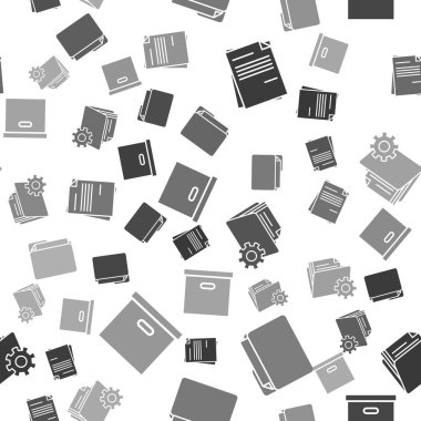 Dosya belgesini, Belge dizinini, Dizin ayarlarını, dişli ve karton kutulu karton kutucuğu pürüzsüz desen üzerinde ayarla. Vektör