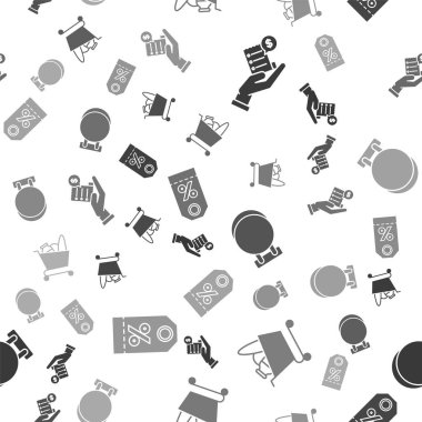 İnsan elini boş makbuzla ya da ödeme faturasıyla, alışveriş arabası ve yiyecekle, tabela asma ve indirimli yüzde etiketle işaretleyin. Vektör