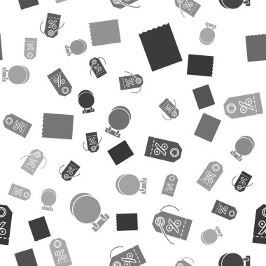 Kağıt alışveriş torbası, indirimli yüzde etiketi, indirimli yüzde etiketi ve pürüzsüz desende asılı panoyu ayarla. Vektör