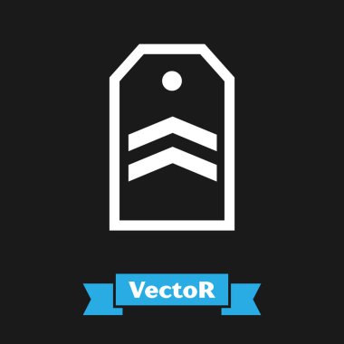 Siyah arkaplanda beyaz sembol izole edildi. Askeri rozet işareti. Vektör İllüstrasyonu