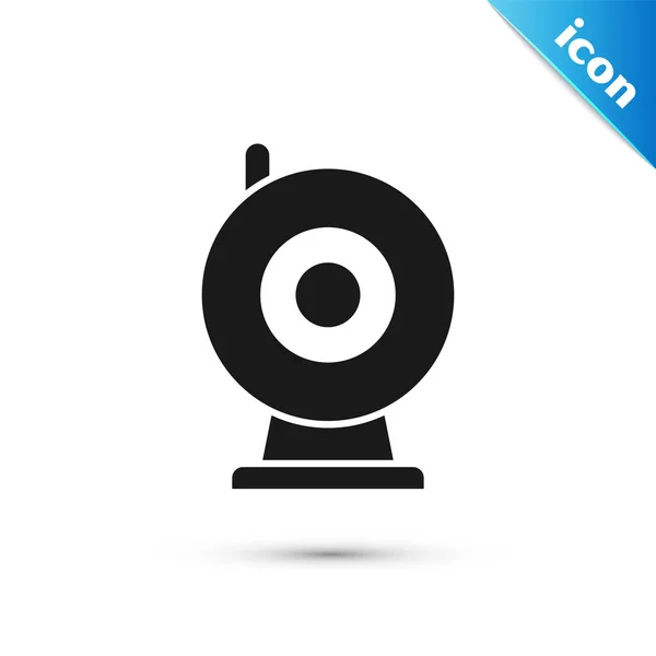Schwarzes Web-Kamera-Symbol isoliert auf weißem Hintergrund. Chat-Kamera. Webcam-Symbol. Vektorillustration — Stockvektor