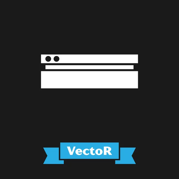 Icono de consola de videojuegos blanco aislado sobre fondo negro. Ilustración vectorial — Vector de stock