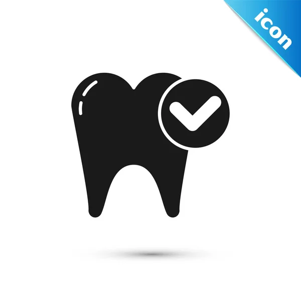 Schwarzes Zahnweiß-Symbol isoliert auf weißem Hintergrund. Zahnsymbol für Zahnklinik oder Zahnarztpraxis. Vektorillustration — Stockvektor