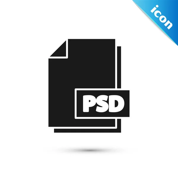 Black PSD file document. Download psd button icon isolated on white background. PSD file symbol. Vector Illustration — Stock Vector